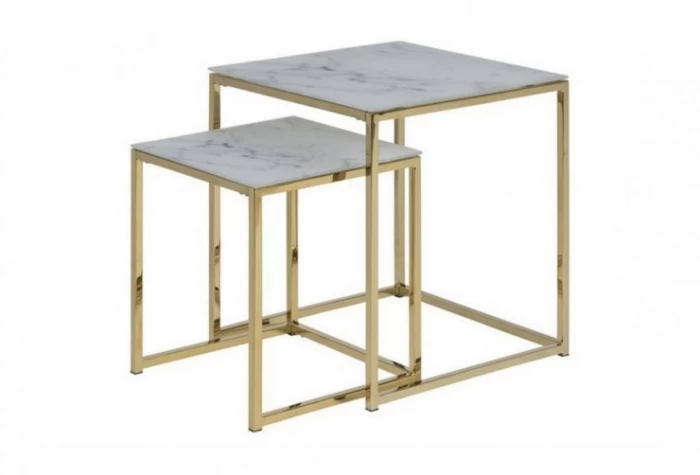 Mesas nido mármol/oro, Mod.Hattula Mesas auxiliares en Bilbao