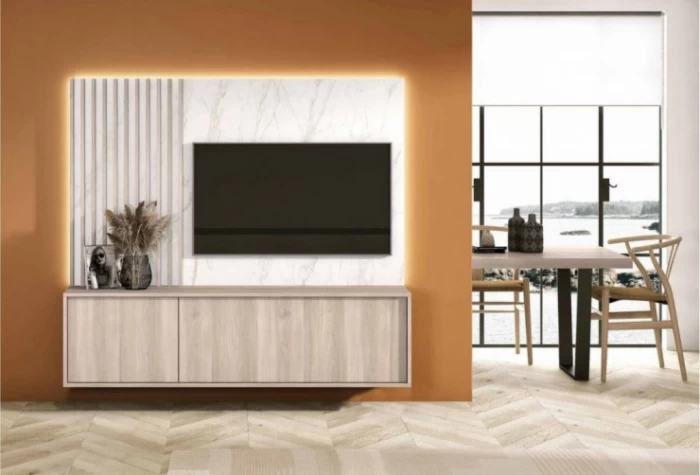 Mueble de tv con panel, Mod. Tifón Muebles de TV en Bilbao