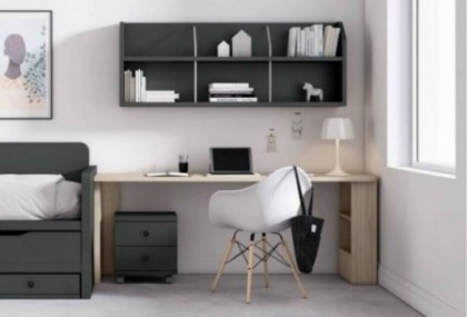 Escritorio juvenil con estantería, Mod. Alabama