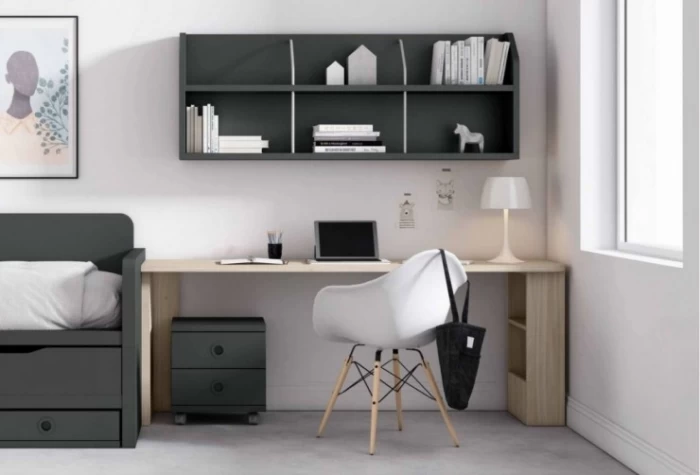 Escritorio juvenil con estantería, Mod. Alabama