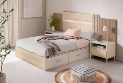 Cabecero de cama y 2 mesitas, Mod. Aegea Conjuntos Dormitorio en Bilbao