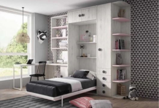 Cama abatible vertical con altillo, Mod. Katu