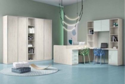 Dormitorio juvenil con armario corredero y escritorio Mod. Naruto Dormitorio Completo juvenil en Bilbao