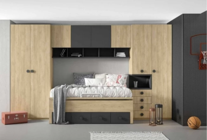 Dormitorio juvenil puente con compacto Mod. Korg Dormitorio Completo juvenil en Bilbao