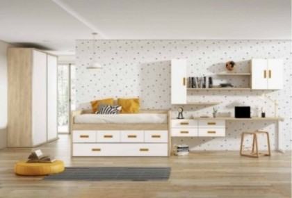 Dormitorio juvenil con escritorio, Mod. Aladar Dormitorio Completo juvenil en Bilbao