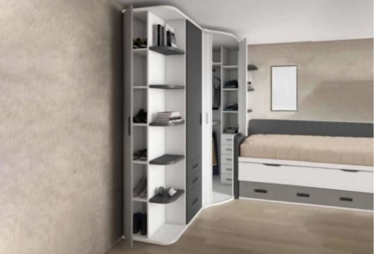 Dormitorio juvenil con armario rincón, Mod. Allie Dormitorio Completo juvenil en Bilbao