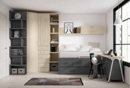 Dormitorio juvenil completo, Mod. Ambrose Dormitorio Completo juvenil en Bilbao