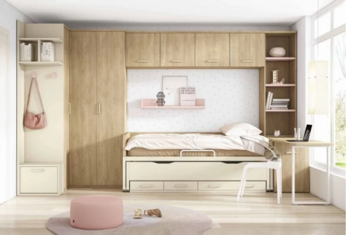 Dormitorio juvenil con puente, Mod. Clyde Dormitorio Completo juvenil en Bilbao
