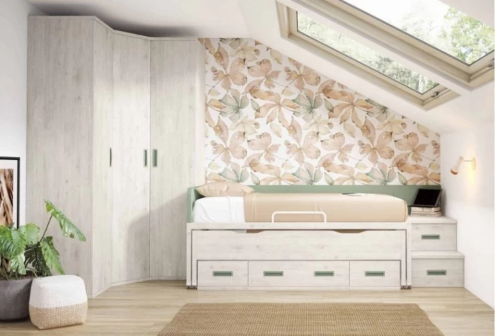 Dormitorio juvenil armario rincón, Mod. Annette Dormitorio Completo juvenil en Bilbao