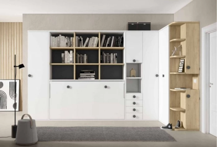 Dormitorio juvenil con cama abatible horizontal, Mod. Dipper Camas abatibles en Bilbao