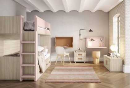 Dormitorio juvenil con litera, Mod. Glut