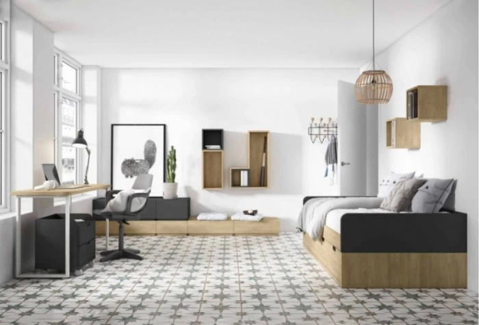 Dormitorio juvenil con zona de estudio, Mod. Namari Dormitorio Completo juvenil en Bilbao