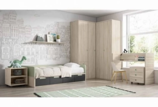 Dormitorio juvenil transformable con armario, Mod. Shuri Dormitorio bebe infantil en Bilbao