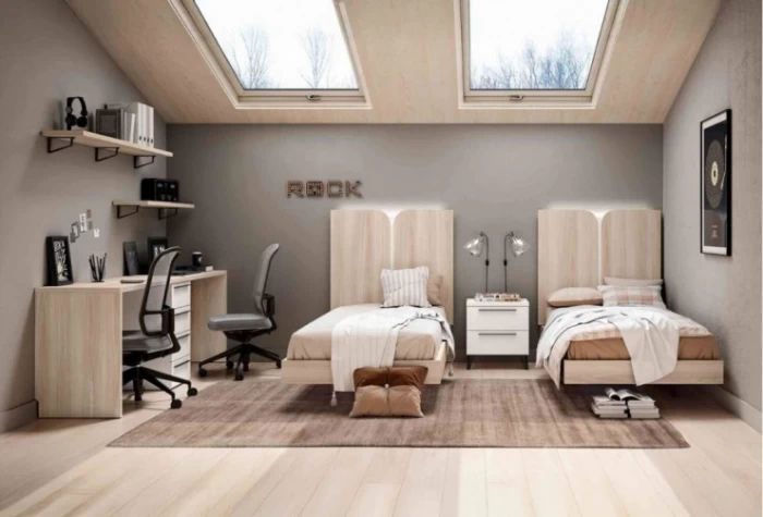 Dormitorio con 2 camas, Mod. Misuri Dormitorio Completo juvenil en Bilbao