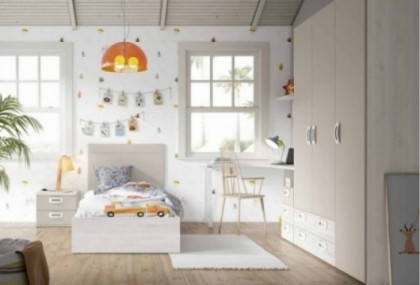 Dormitorio juvenil con cama individual, Mod. Jensen Dormitorio Completo juvenil en Bilbao