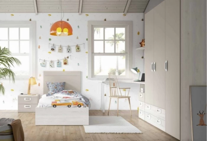 Dormitorio juvenil con cama individual, Mod. Jensen Dormitorio Completo juvenil en Bilbao