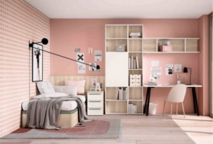 Dormitorio con 1 mesita, Mod. Yalia Dormitorio Completo juvenil en Bilbao