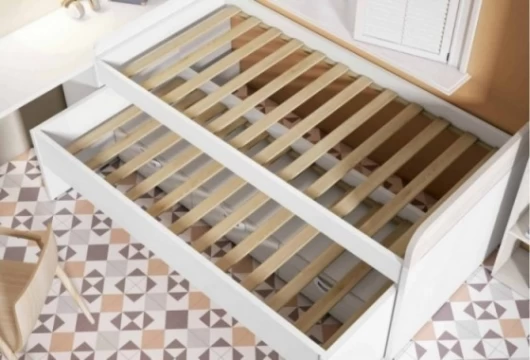 Dormitorio Juvenil LOTSO: compacto 2 camas, mesa y estantería Dormitorio Completo juvenil en Bilbao